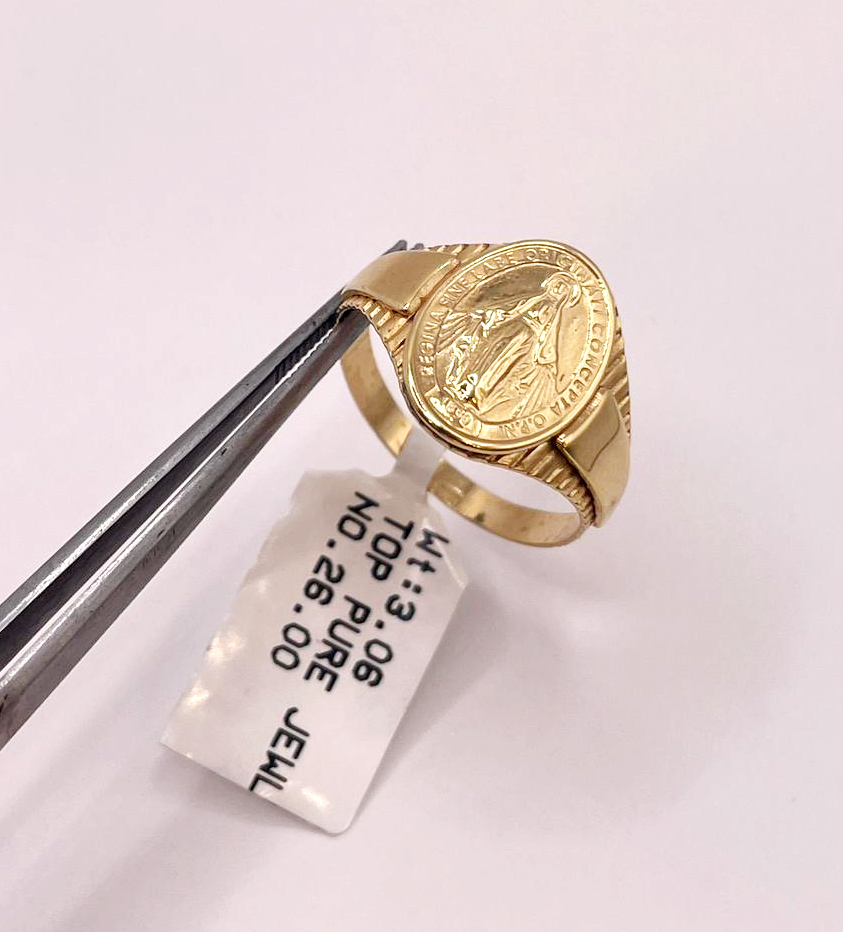 Yellow Gold Religious Signet Ring - Image 2