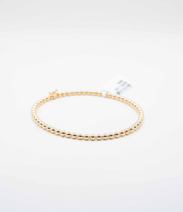 Yellow Gold Bead Bangle (Gold Ball Bangle)